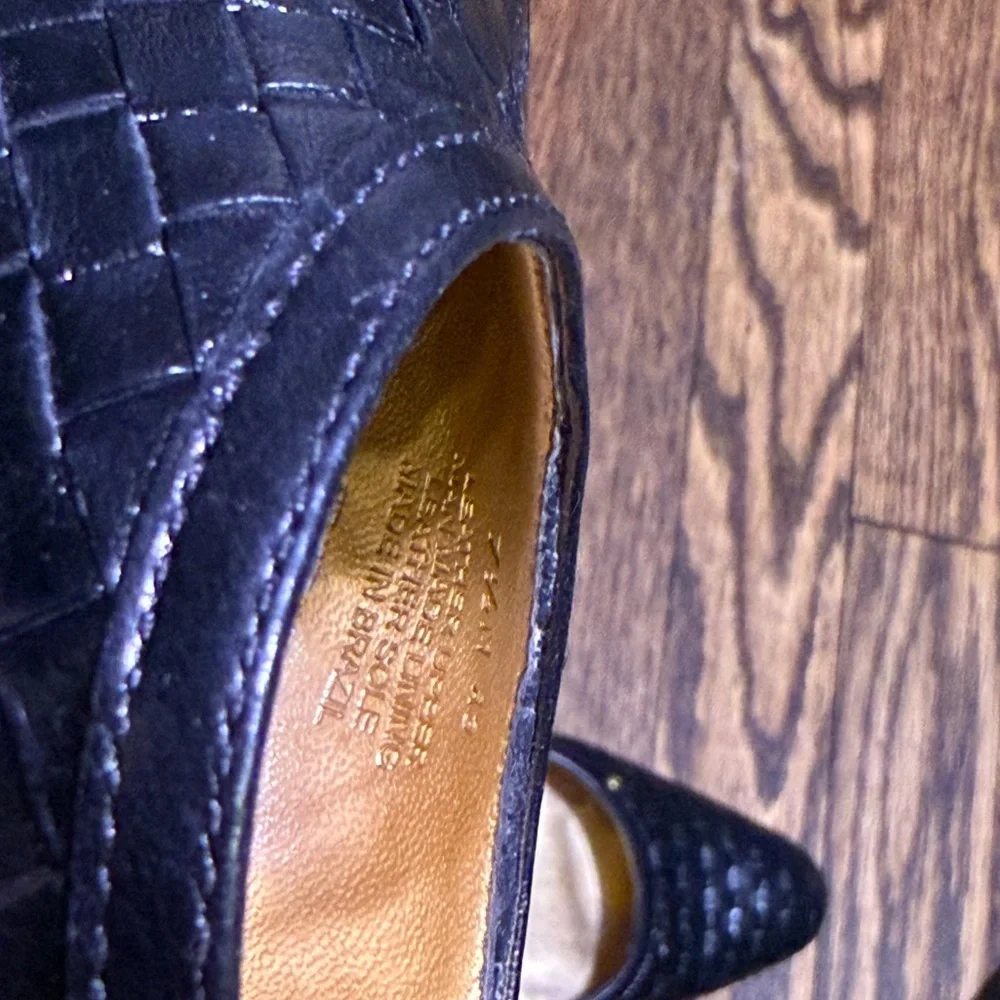 Black Antonio Melani heeled shoes with ankle strap and braided design Sz 7.5 - Picture 6 of 6